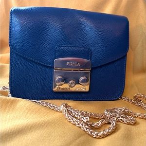 Furla Mini Metropolis Blue Crossbody Bag